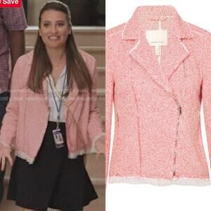 Rebecca Taylor Summer Tweed Moto Blazer ASO The Mayor worn by Valentina Size 6